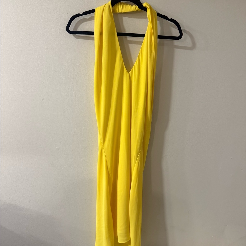 Vibrant Yellow Halter Dress